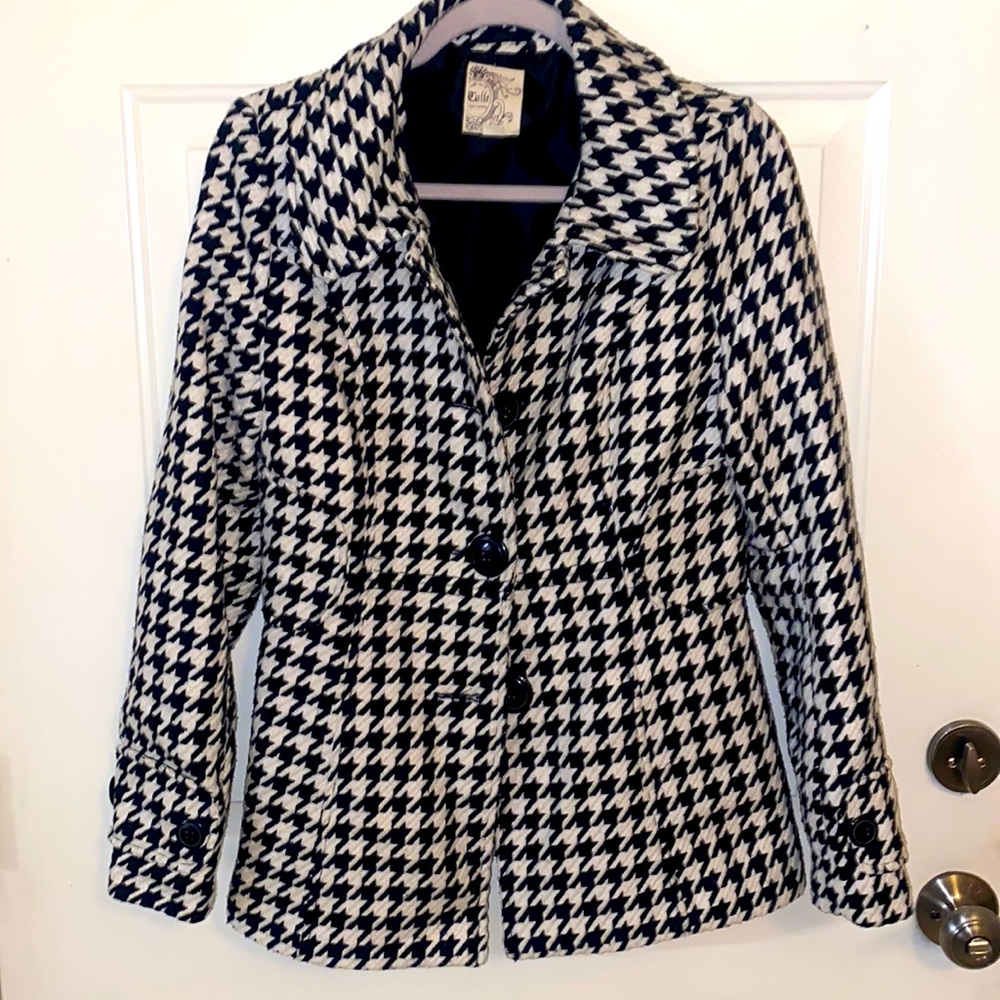 Black and white patterned coat